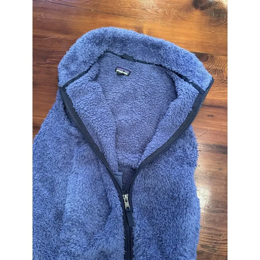 Patagonia Girls Los Gatos Sherpa Vest Jacket L (12) Smolder Blue